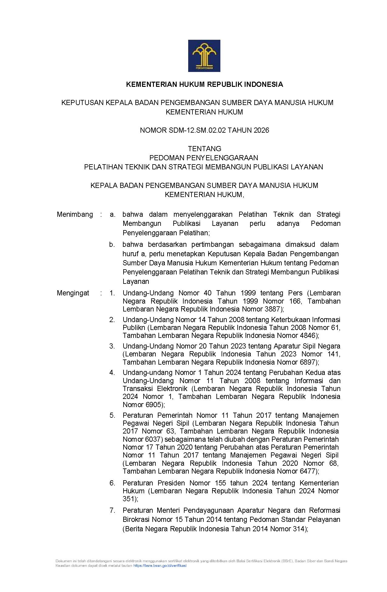 Pedoman Pelatihan Teknik dan Strategi Membangun Publikasi Layanan