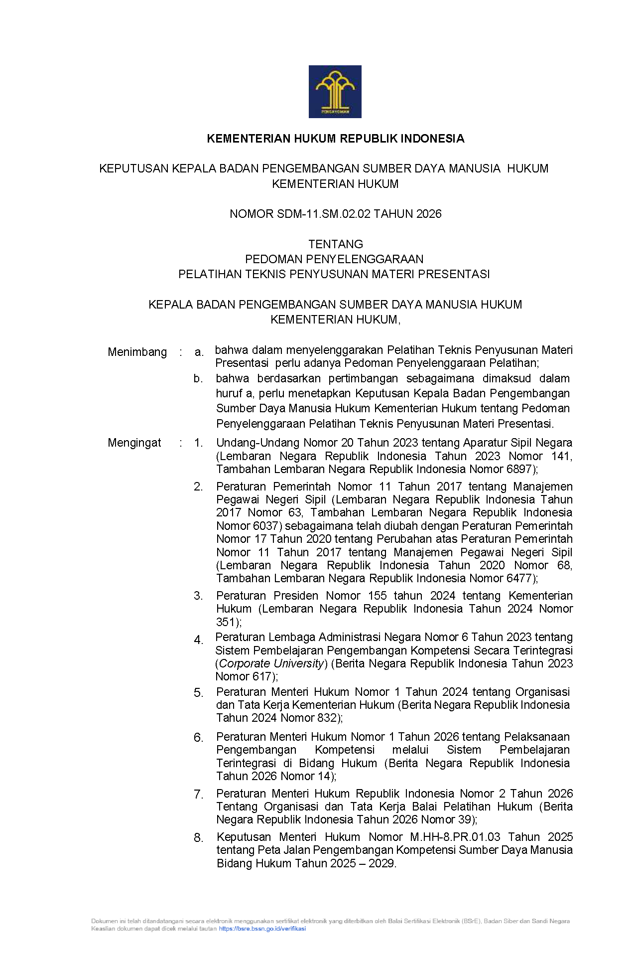 Pedoman Pelatihan Teknis Penyusunan Materi Presentasi