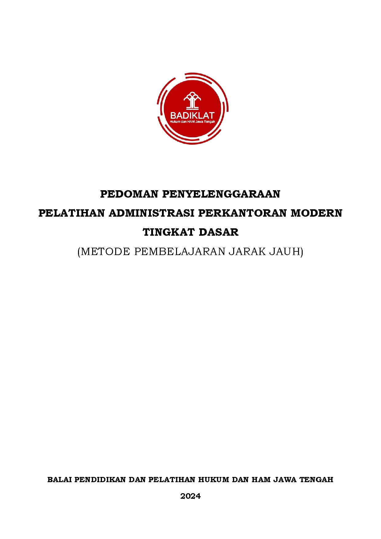 Pedoman Penyelenggaraan Pelatihan Administrasi Perkantoran Tk Dasar 2024