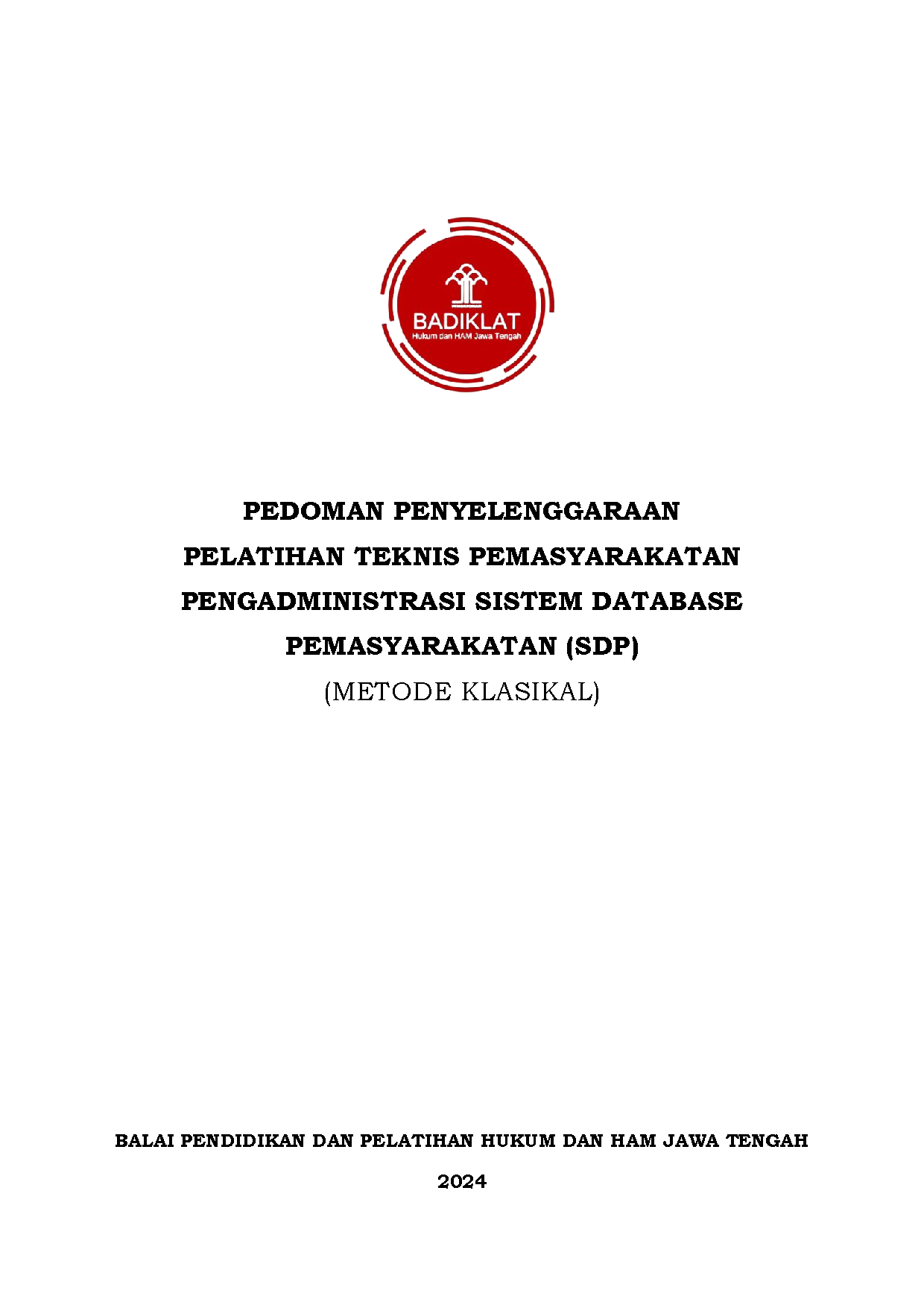 Pedoman Penyelenggaraan Pelatihan Pengadministrasi SDP 2024